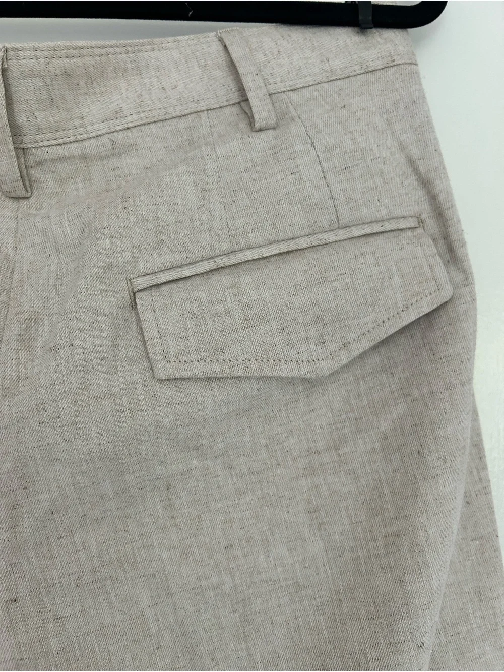 NWT Banana Republic Women LINEN-BLEND WIDE-LEG PLEATED TROUSER Flax, Petite 10